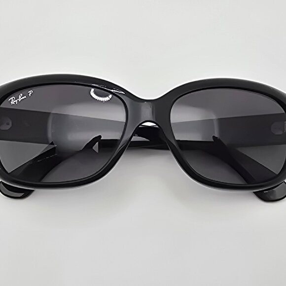 Ray-Ban RB4101 601/T3 Jackie Ohh Black Frame Polarized Grey Lens Sunglasses 58mm - Picture 12 of 16